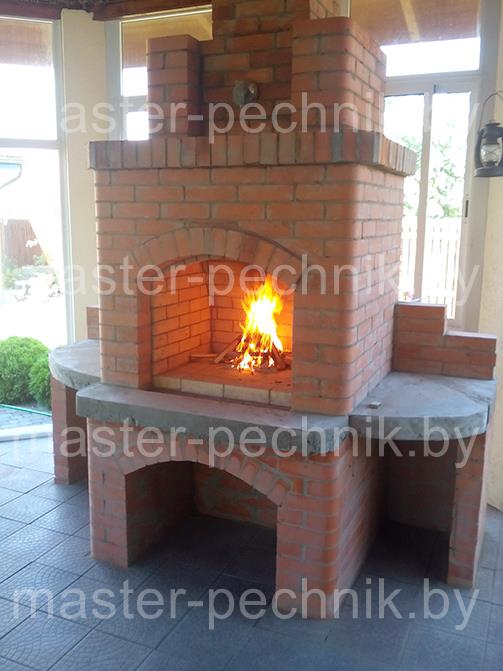 Зона барбекю камин